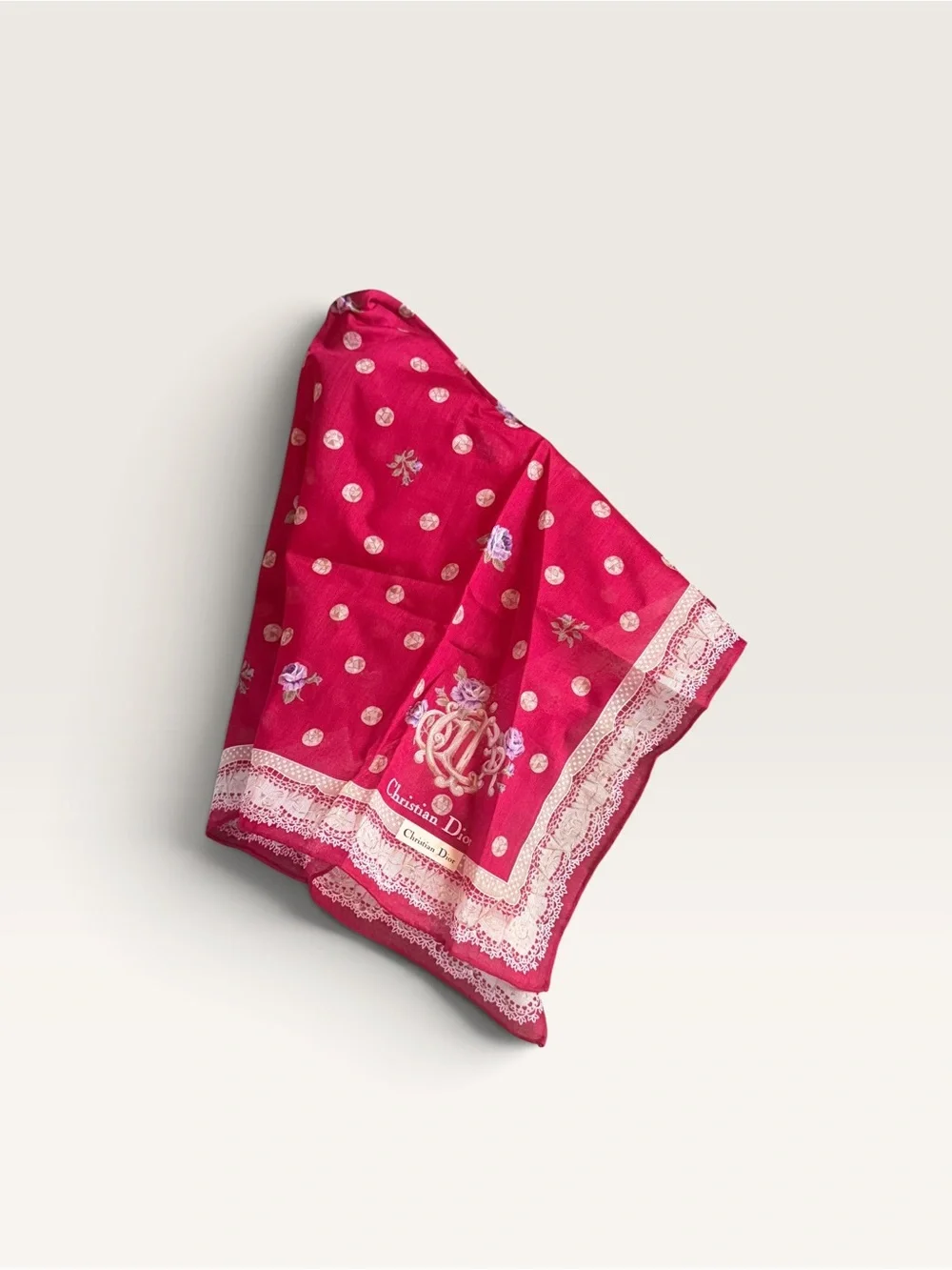 Dior Floral Cotton Scarf Vintage